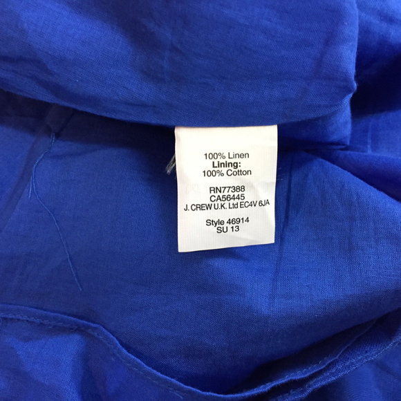 J Crew Regal Cobalt Blue Linen Dress XS 2 - Picture 6 of 6